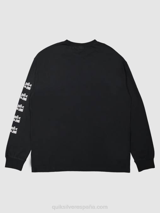 negro camiseta orgánica de manga larga D6T4D1845 hombres Quiksilver x Stab