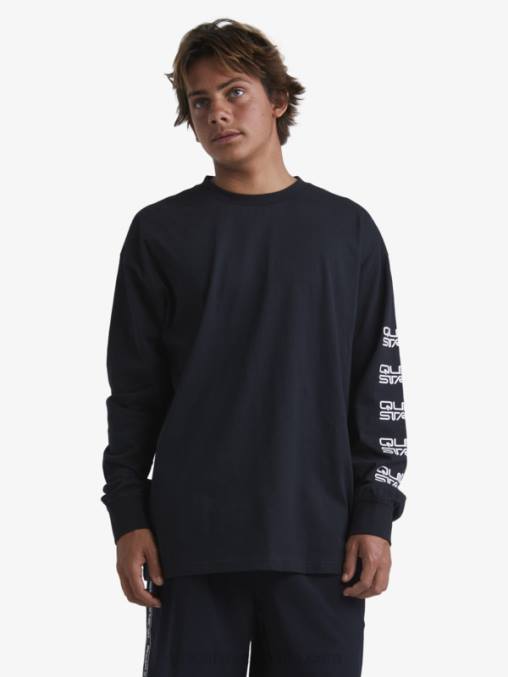 negro camiseta orgánica de manga larga D6T4D1845 hombres Quiksilver x Stab
