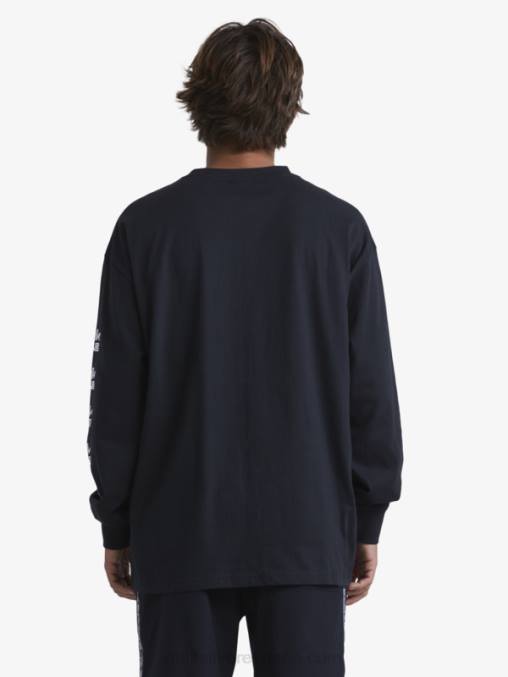 negro camiseta orgánica de manga larga D6T4D1845 hombres Quiksilver x Stab