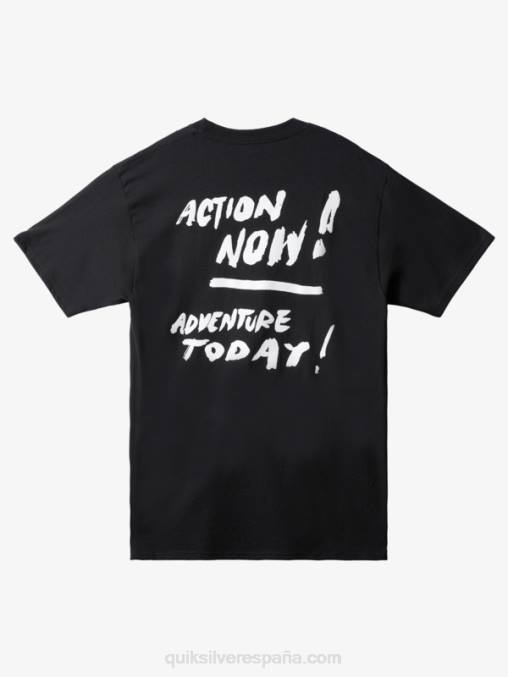 negro natas acción ahora camiseta D6T4D1657 hombres Quiksilver
