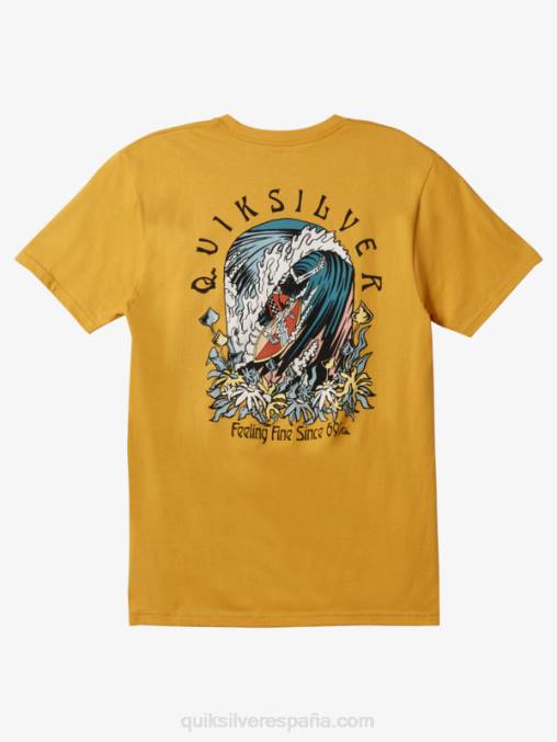 oro brillante la camiseta original del barril D6T4D1171 hombres Quiksilver