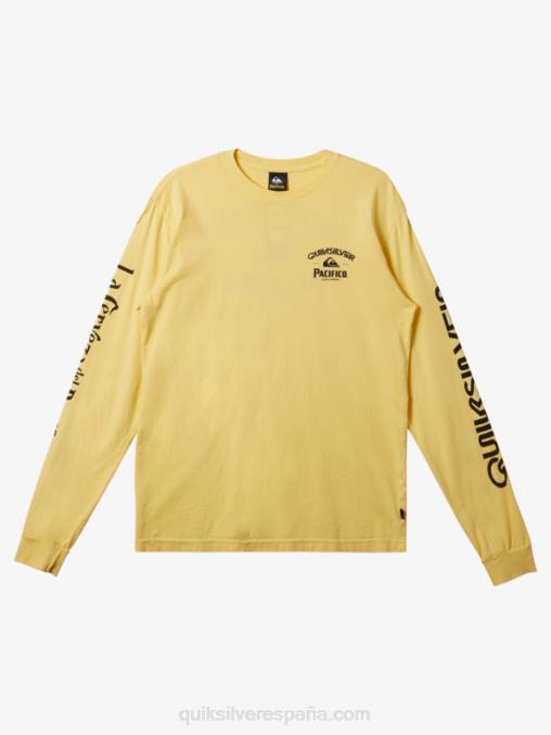 oro camiseta de manga larga tirador recto D6T4D5 hombres Quiksilver x Pacifico