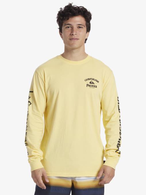oro camiseta de manga larga tirador recto D6T4D5 hombres Quiksilver x Pacifico