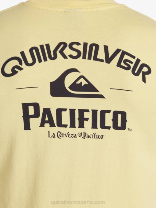 oro camiseta de manga larga tirador recto D6T4D5 hombres Quiksilver x Pacifico