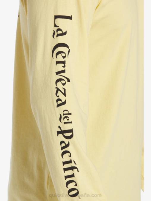 oro camiseta de manga larga tirador recto D6T4D5 hombres Quiksilver x Pacifico