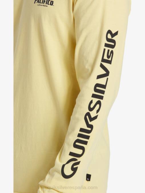 oro camiseta de manga larga tirador recto D6T4D5 hombres Quiksilver x Pacifico