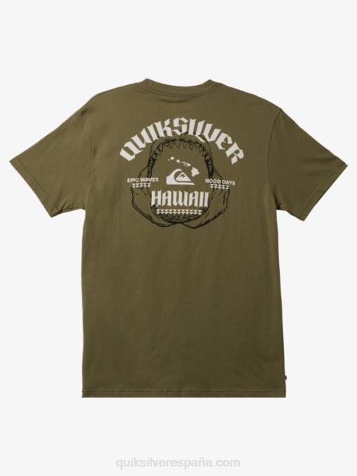 trébol de cuatro hojas hawaii gran mordida camiseta D6T4D1422 hombres Quiksilver