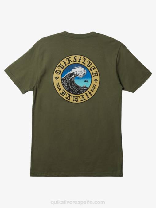 trébol de cuatro hojas hawaii muro de agua camiseta D6T4D277 hombres Quiksilver