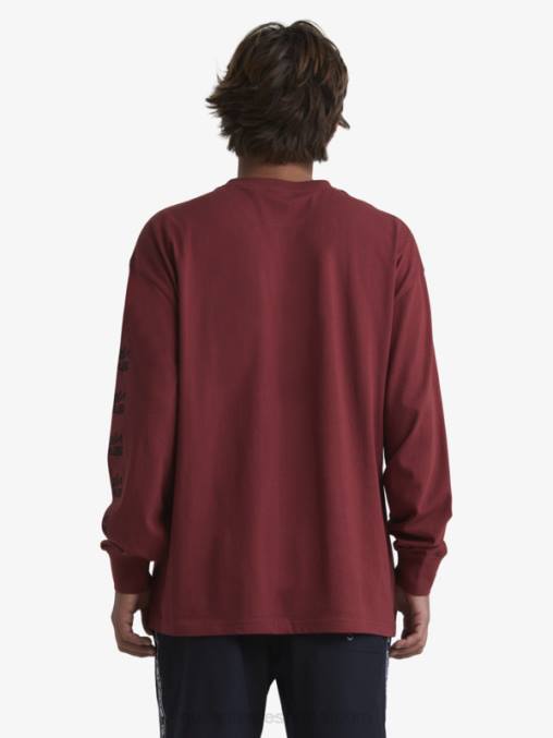 vino rubí camiseta orgánica de manga larga D6T4D1844 hombres Quiksilver x Stab