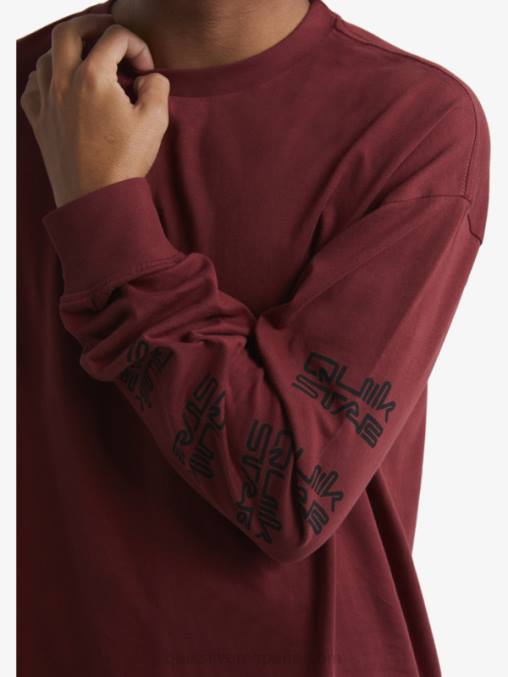 vino rubí camiseta orgánica de manga larga D6T4D1844 hombres Quiksilver x Stab