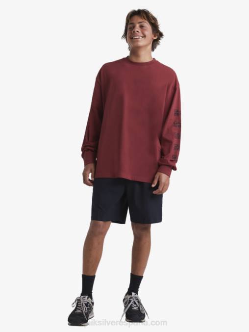 vino rubí camiseta orgánica de manga larga D6T4D1844 hombres Quiksilver x Stab