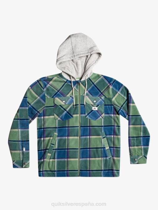 cuadros de franela azul provenzal chamarra polar con cremallera y capucha super swell D6T4D1473 hombres Quiksilver