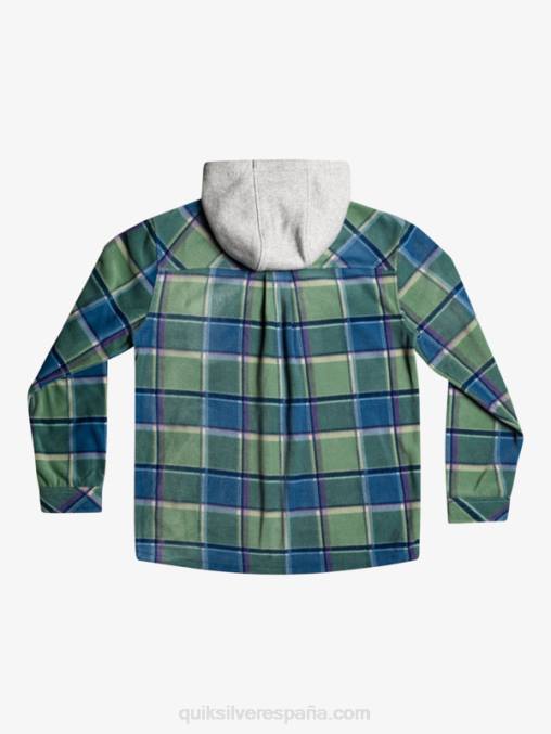 cuadros de franela azul provenzal chamarra polar con cremallera y capucha super swell D6T4D1473 hombres Quiksilver