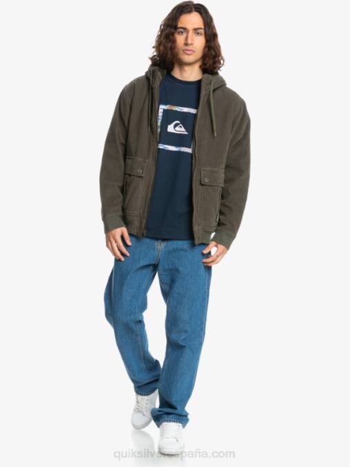hoja de uva chamarra de pana con tres largueros D6T4D1557 hombres Quiksilver