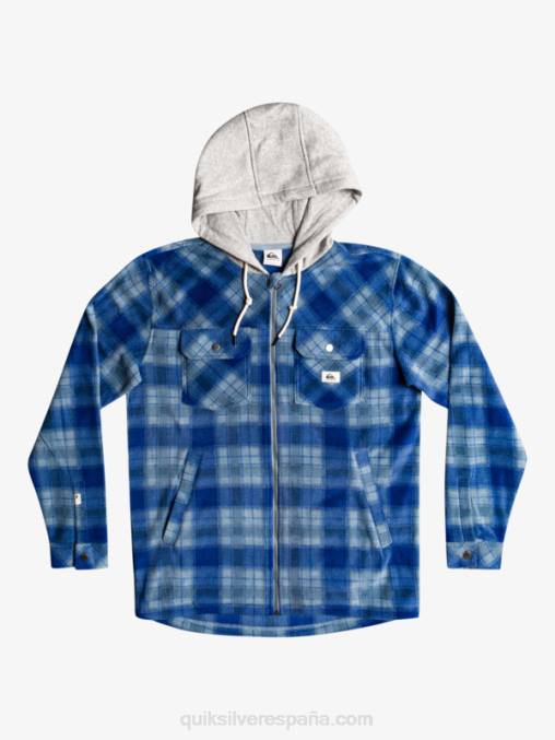 super plaid azul sodalita chamarra polar con cremallera y capucha super swell D6T4D1475 hombres Quiksilver
