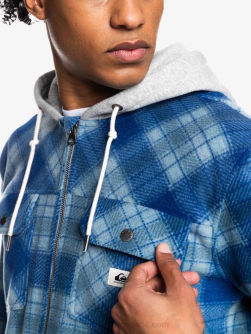 super plaid azul sodalita chamarra polar con cremallera y capucha super swell D6T4D1475 hombres Quiksilver