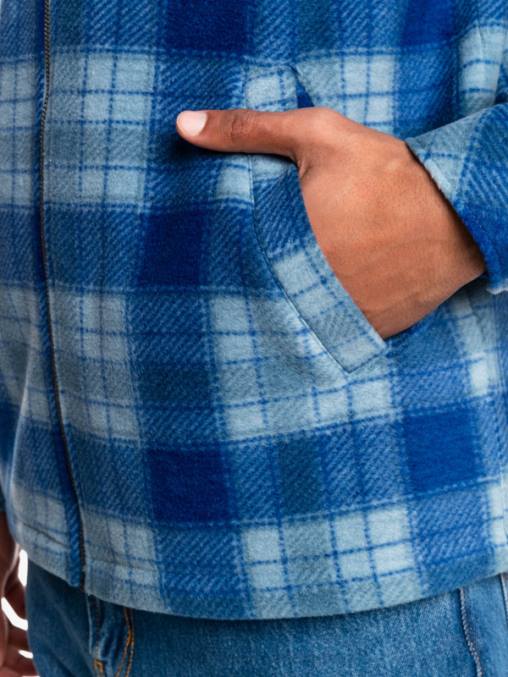 super plaid azul sodalita chamarra polar con cremallera y capucha super swell D6T4D1475 hombres Quiksilver
