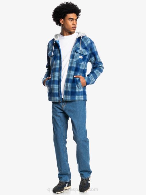 super plaid azul sodalita chamarra polar con cremallera y capucha super swell D6T4D1475 hombres Quiksilver