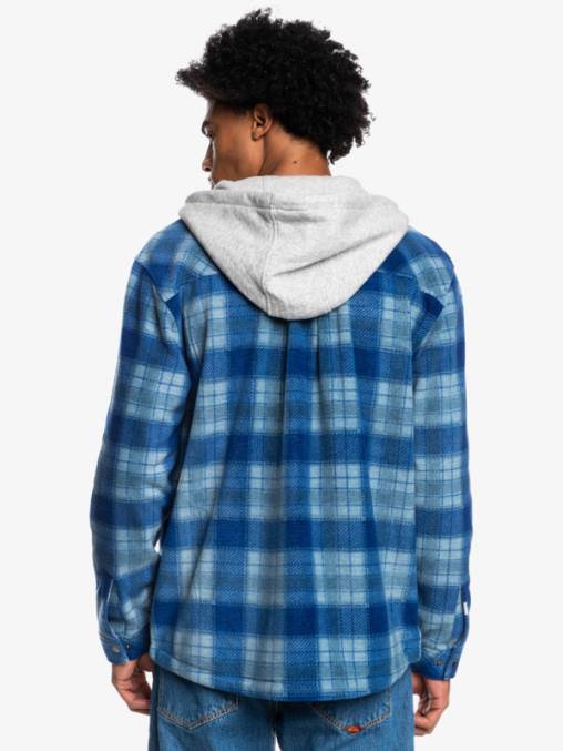 super plaid azul sodalita chamarra polar con cremallera y capucha super swell D6T4D1475 hombres Quiksilver