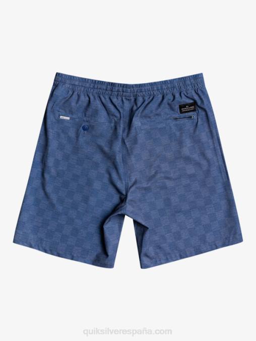 Mar de los Sargazos shorts de playa elásticos a cuadros 18 anfibios D6T4D1854 hombres Quiksilver