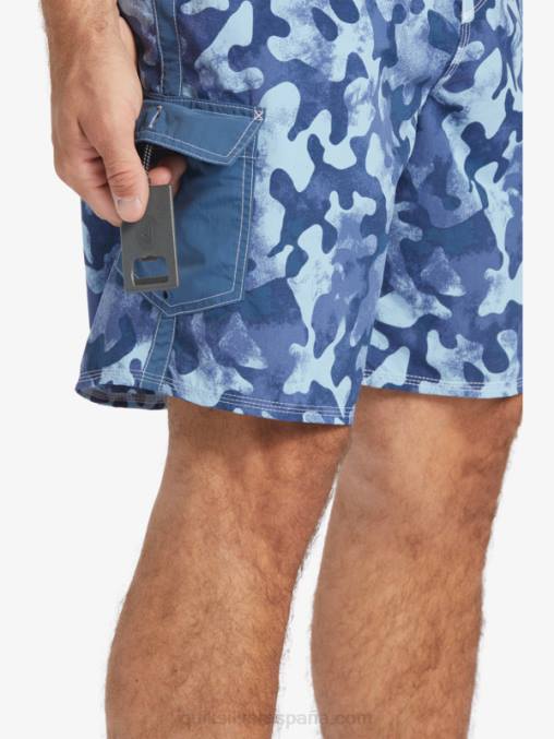 alférez azul retroceso shorts de playa waterman throwback camo 19 D6T4D536 hombres Quiksilver