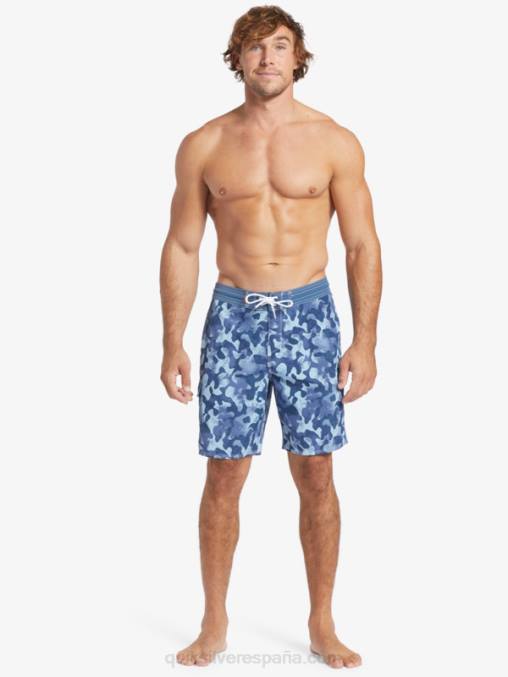 alférez azul retroceso shorts de playa waterman throwback camo 19 D6T4D536 hombres Quiksilver