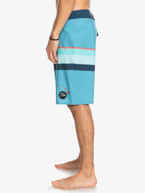 delph azul shorts de baño surfsilk con rayas desteñidas 20 D6T4D1604 hombres Quiksilver