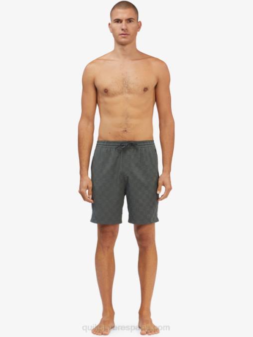 elegancia urbana shorts de playa elásticos a cuadros 18 anfibios D6T4D1853 hombres Quiksilver