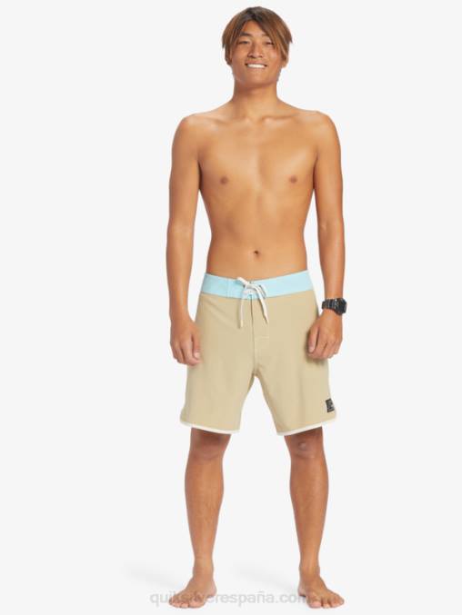 gris oliva shorts de playa originales festoneados 18 D6T4D91 hombres Quiksilver