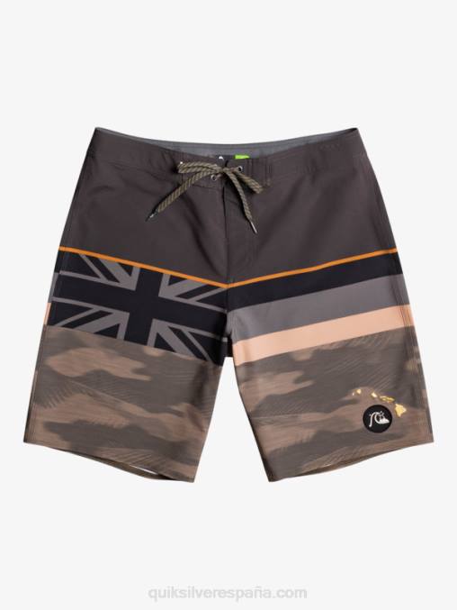 hoja de uva shorts de baño surfsilk con rayas desteñidas 20 D6T4D1603 hombres Quiksilver