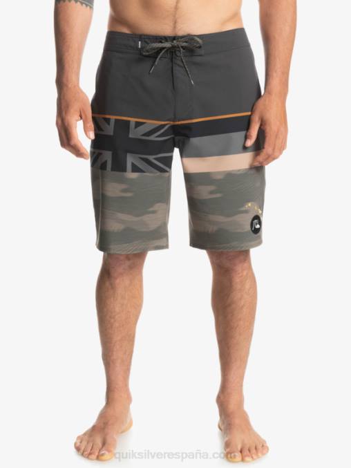 hoja de uva shorts de baño surfsilk con rayas desteñidas 20 D6T4D1603 hombres Quiksilver