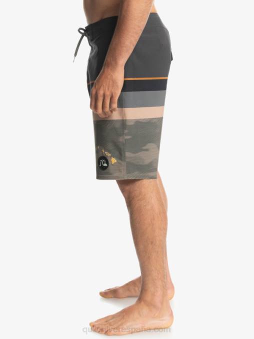 hoja de uva shorts de baño surfsilk con rayas desteñidas 20 D6T4D1603 hombres Quiksilver