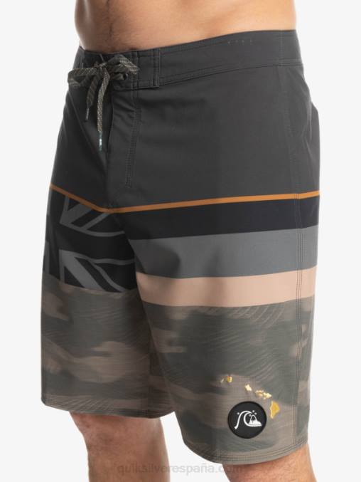 hoja de uva shorts de baño surfsilk con rayas desteñidas 20 D6T4D1603 hombres Quiksilver