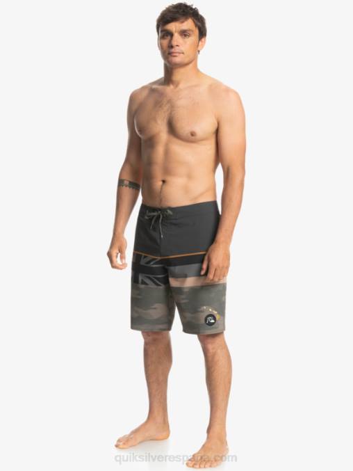 hoja de uva shorts de baño surfsilk con rayas desteñidas 20 D6T4D1603 hombres Quiksilver