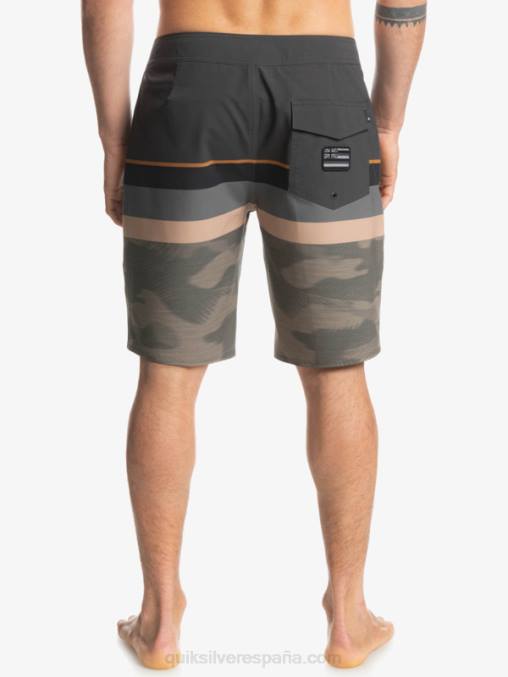 hoja de uva shorts de baño surfsilk con rayas desteñidas 20 D6T4D1603 hombres Quiksilver