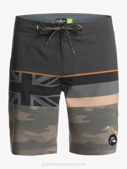 hoja de uva shorts de baño surfsilk con rayas desteñidas 20 D6T4D1603 hombres Quiksilver