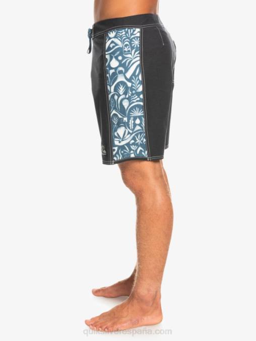 javier mendizábal - negro shorts de playa de lona en blanco con arco original de hempstretch 18 D6T4D1823 hombres Quiksilver