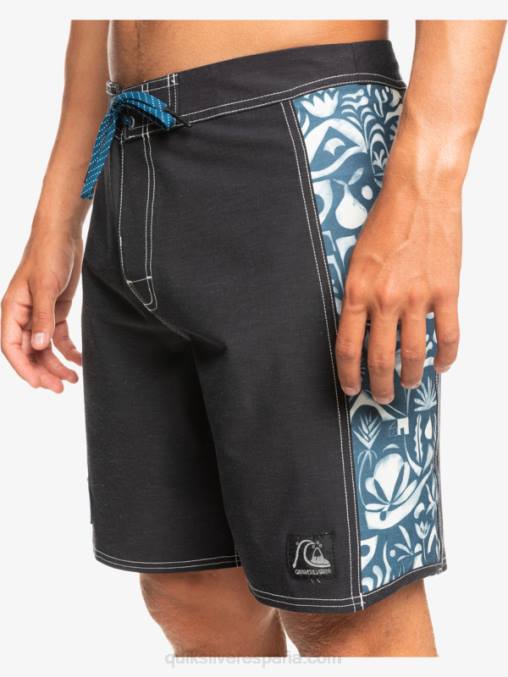javier mendizábal - negro shorts de playa de lona en blanco con arco original de hempstretch 18 D6T4D1823 hombres Quiksilver