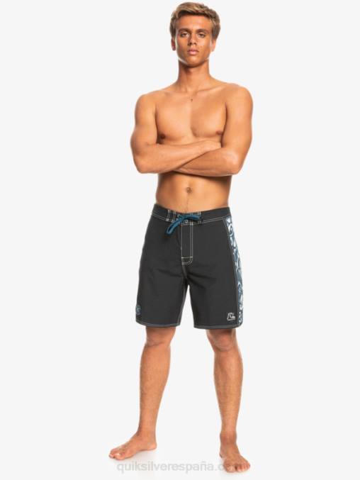 javier mendizábal - negro shorts de playa de lona en blanco con arco original de hempstretch 18 D6T4D1823 hombres Quiksilver