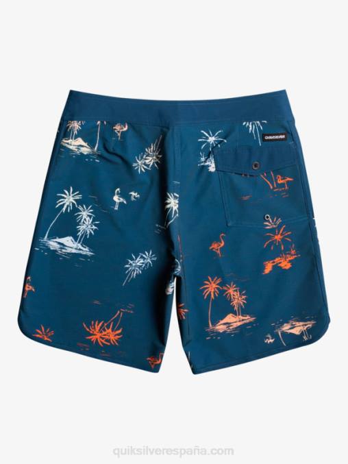 mayólica azul shorts de playa surfsilk festoneado 19 D6T4D1492 hombres Quiksilver