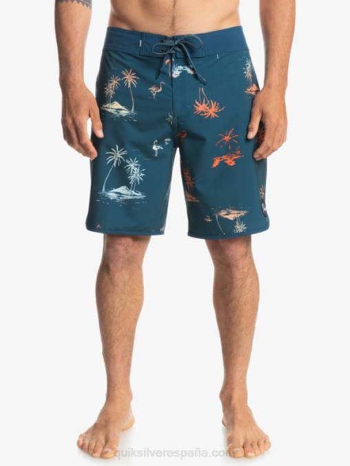 mayólica azul shorts de playa surfsilk festoneado 19 D6T4D1492 hombres Quiksilver