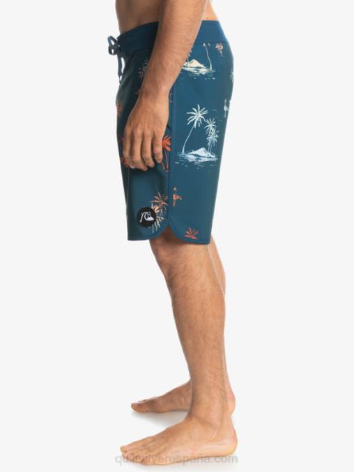 mayólica azul shorts de playa surfsilk festoneado 19 D6T4D1492 hombres Quiksilver