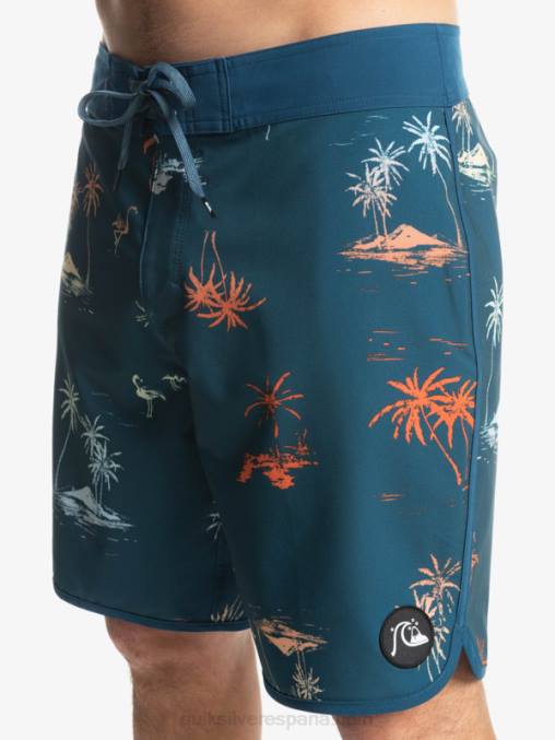 mayólica azul shorts de playa surfsilk festoneado 19 D6T4D1492 hombres Quiksilver
