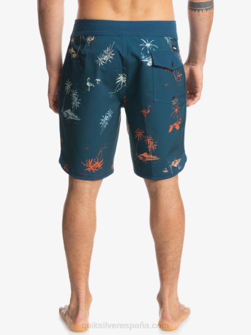 mayólica azul shorts de playa surfsilk festoneado 19 D6T4D1492 hombres Quiksilver