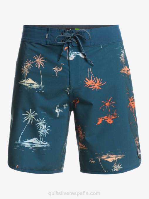 mayólica azul shorts de playa surfsilk festoneado 19 D6T4D1492 hombres Quiksilver