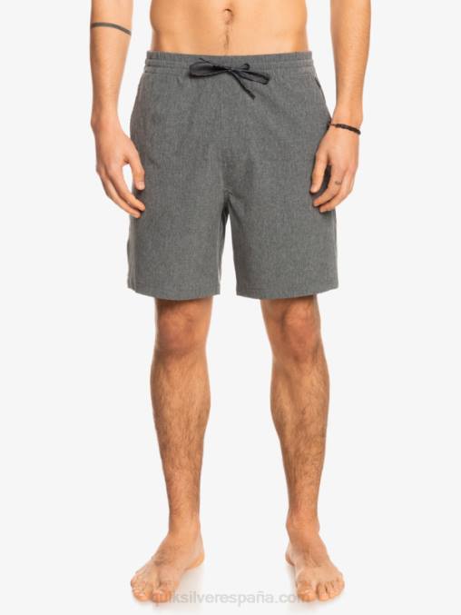 negro Pantalón corto híbrido anfibio 18 jaspeado elástico D6T4D1664 hombres Quiksilver