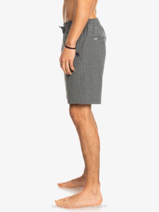 negro Pantalón corto híbrido anfibio 18 jaspeado elástico D6T4D1664 hombres Quiksilver