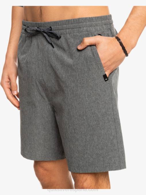negro Pantalón corto híbrido anfibio 18 jaspeado elástico D6T4D1664 hombres Quiksilver