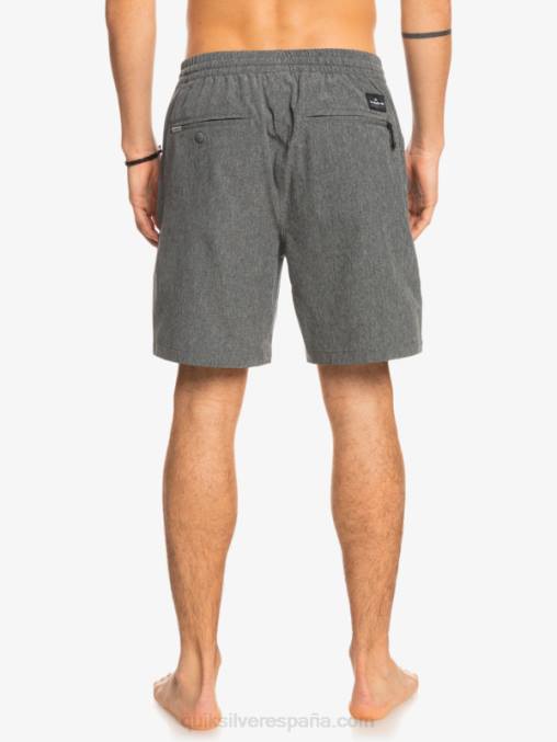 negro Pantalón corto híbrido anfibio 18 jaspeado elástico D6T4D1664 hombres Quiksilver