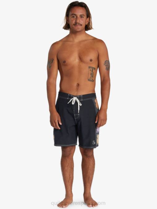 negro shorts de playa arco 18 originales D6T4D1737 hombres Quiksilver